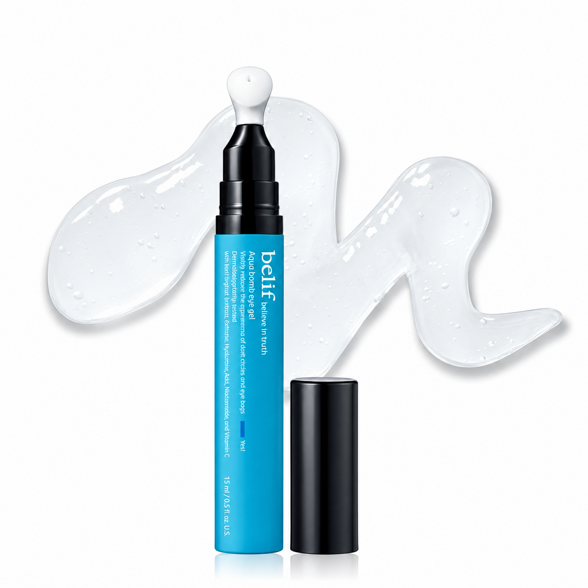 Belif Aqua Bomb Cooling Eye Gel – Gel para Olhos com Cafeína, Ácido Hialurônico, Niacinamida e Vitamina C