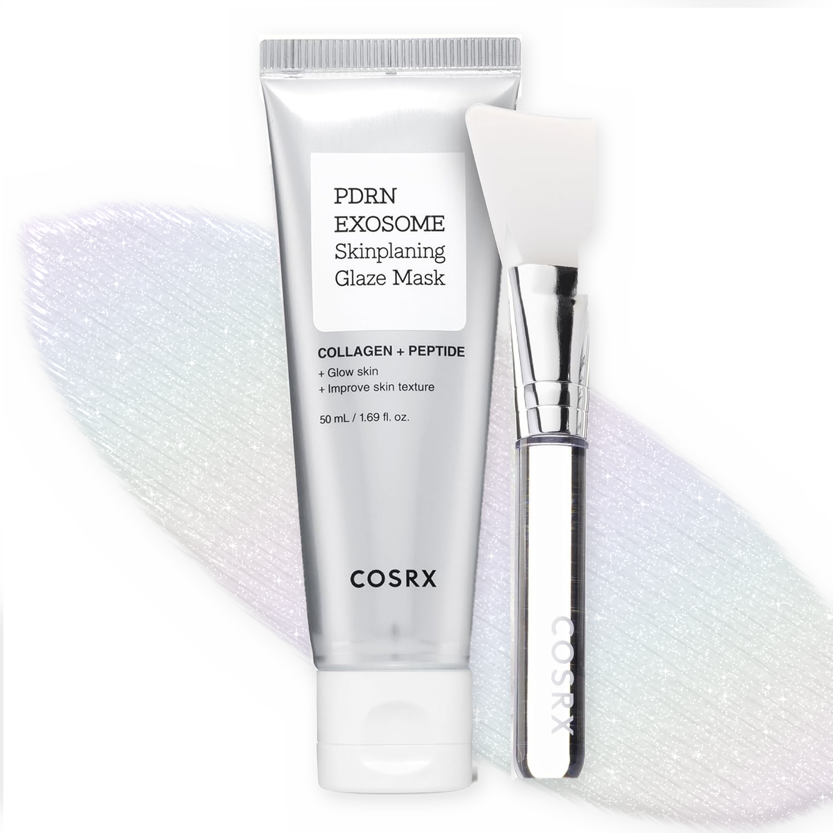 Máscara Facial Peel-Off COSRX PDRN Exosome Glaze Mask Pele de Vidro Colágeno Peptídeo 50ml com Pincel