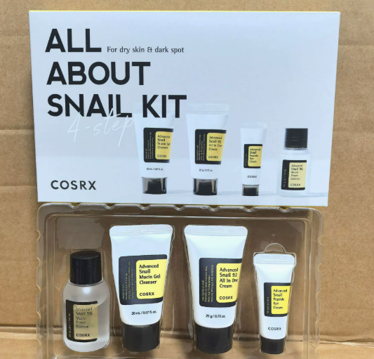 Kit COSRX Advanced Snail 4 Passos – Mucina de Caracol para Reparação, Hidratação Profunda e Pele Revitalizada
