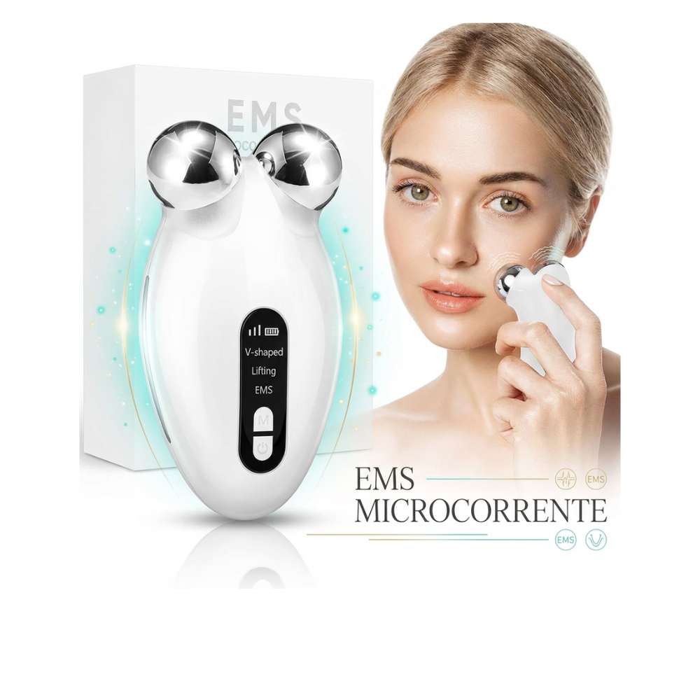Dispositivo de Estimulação Facial - microcorrente EMS NOVATTO  - lifting do contorno do rosto e estimulo de colágeno