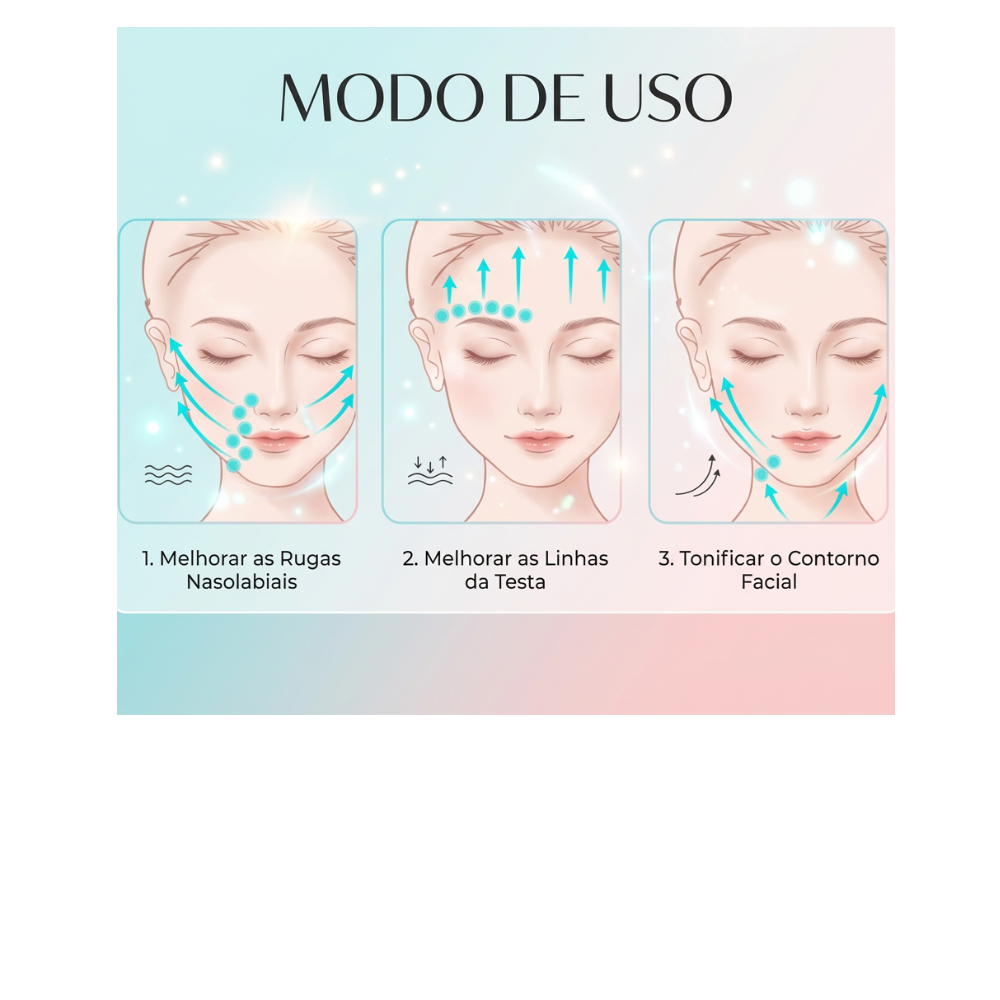 Dispositivo de Estimulação Facial - microcorrente EMS NOVATTO  - lifting do contorno do rosto e estimulo de colágeno