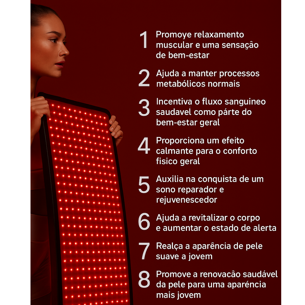 Tapete de Luz Led para Tratamento Corporal de Alívio da dor muscular e Relaxamento