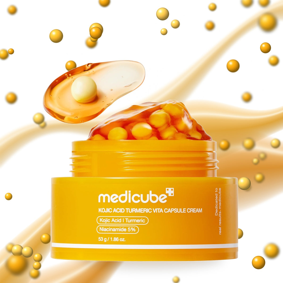 Creme Facial Medicube Ácido Kójico e Cúrcuma em Cápsulas Clareador de Manchas com Vitamina C Skincare Coreano 53g