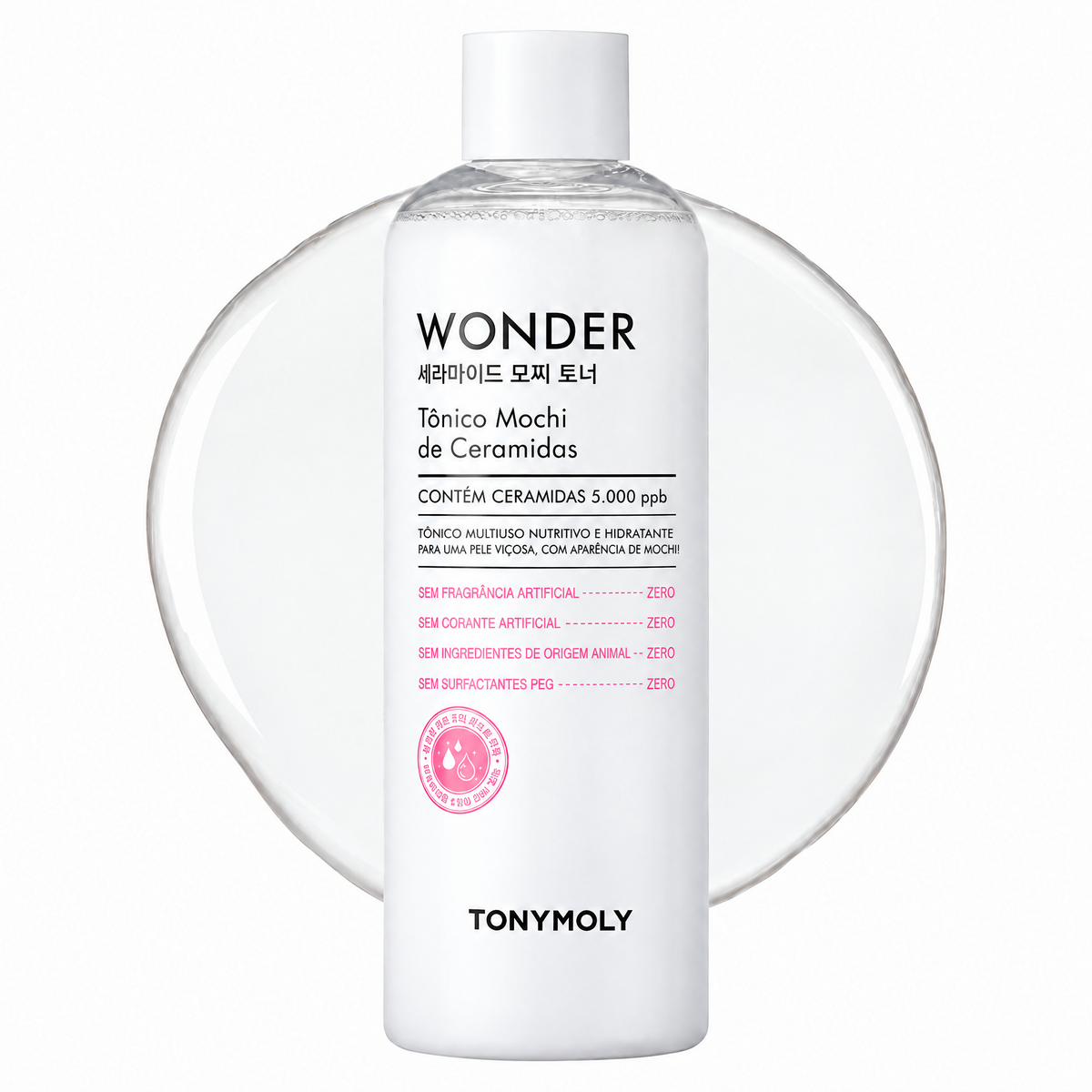 TONYMOLY Wonder Ceramide Mochi Milky Toner – Tônico Hidratante com Ceramidas, Ácido Hialurônico e Centella Asiática